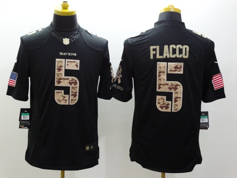 Men's Baltimore Ravens Joe Flacco #5 Black Jersey
